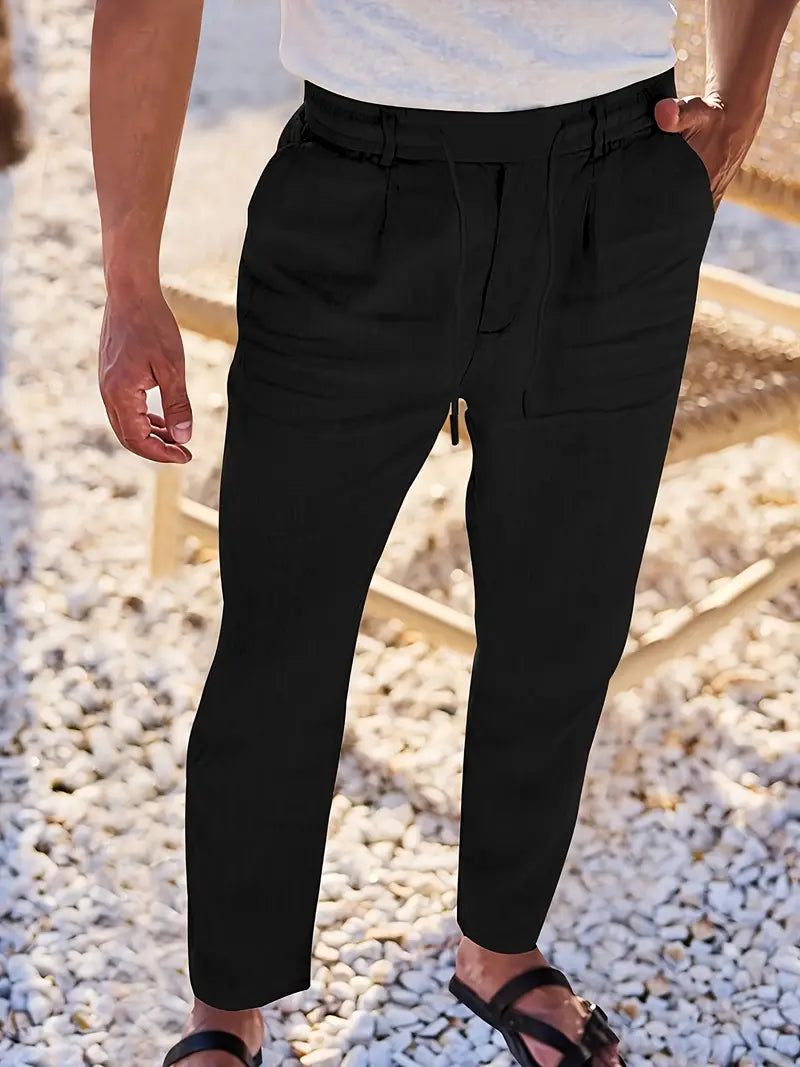 Nichols | Pantalón Lino Hombre Casual Cordón