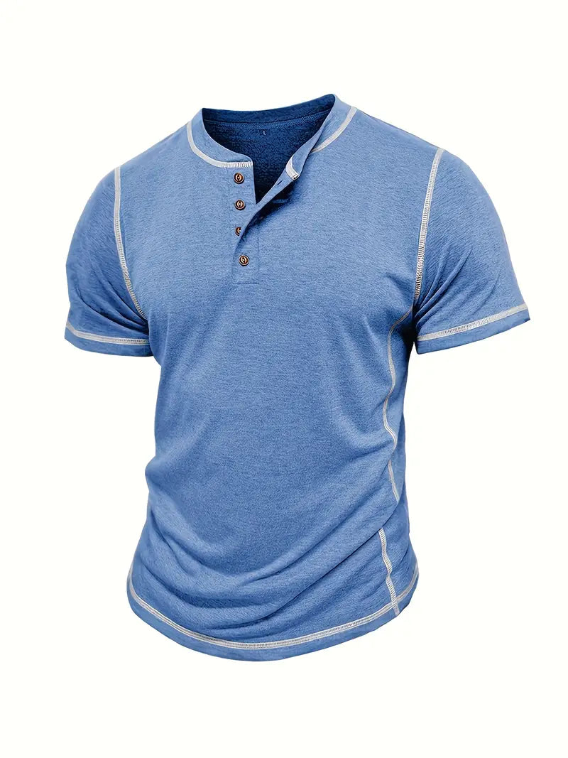 Orazio | Camiseta De Manga Corta Con Cuello Henley
