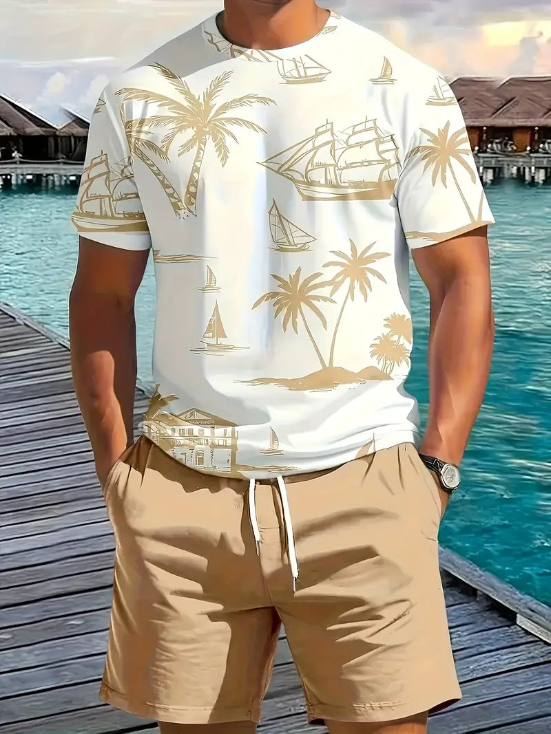 Barea | Conjunto Camiseta Tropical Y Shorts