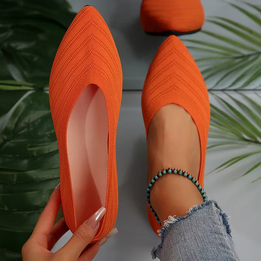 Mikya - Bailarinas Sin Cordones de Punto Con Punta Afilada