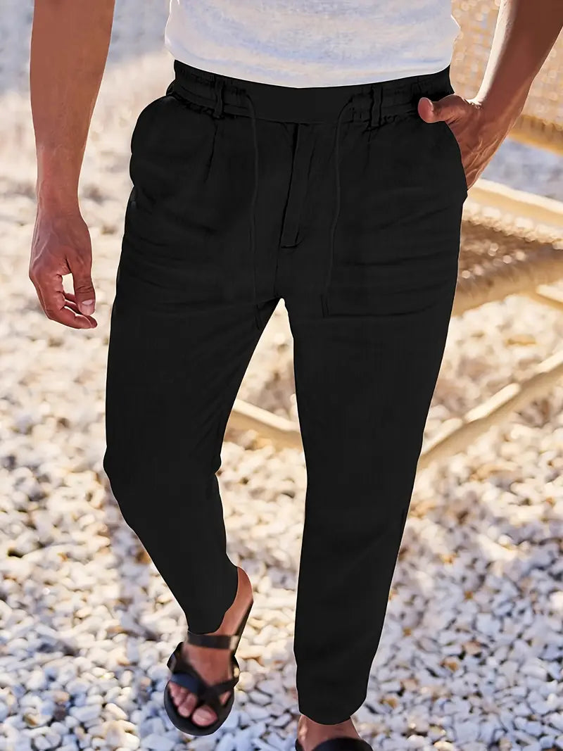 Nichols | Pantalón Lino Hombre Casual Cordón