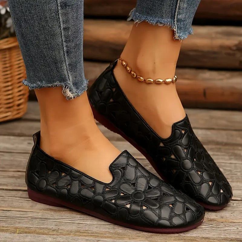 Veronica | Zapatos Planos Calados con Diseño Floral