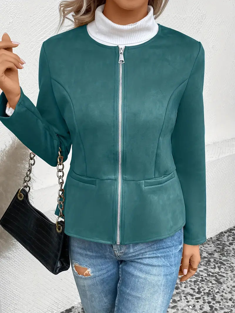 Roksana | Chaqueta Entallada de Manga Larga Con Cremallera