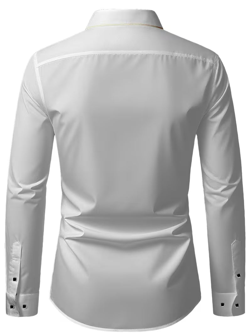 Daven | Camisa de Manga Larga con Ribete en Contraste