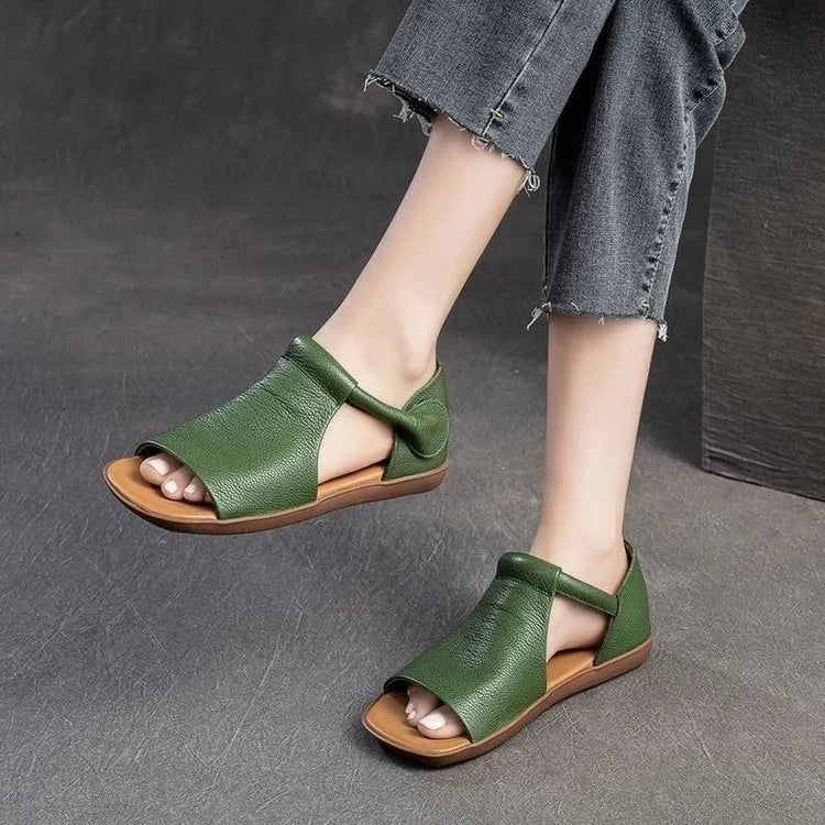 Shanera - Sandalias Planas Con Tiras y Puntera Abierta