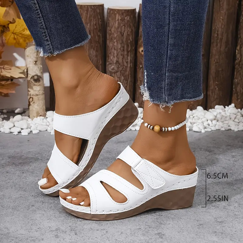 Rowella | Sandalias De Cuña Con Puntera Abierta Para Mujer