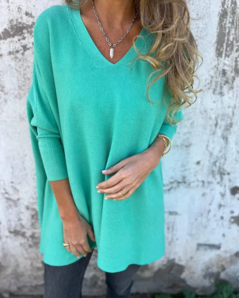 Cathryn | Top De Punto Holgado Con Escote V