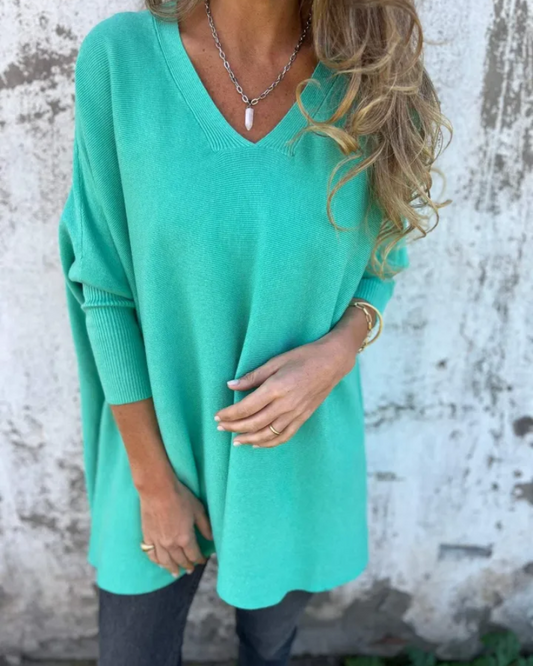 Cathryn | Top De Punto Holgado Con Escote V