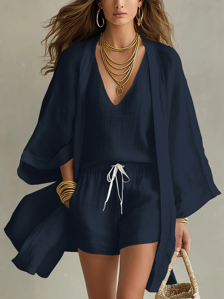 Dadorie | Conjunto De Tres Piezas Estilo Lino