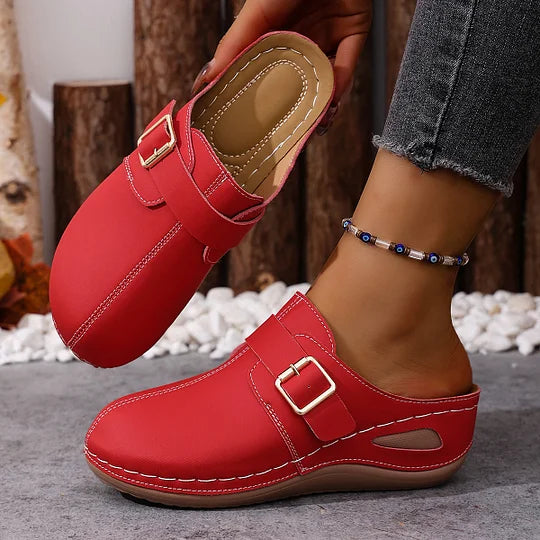 Latina - Mules con Hebilla Cuadrada Mujer