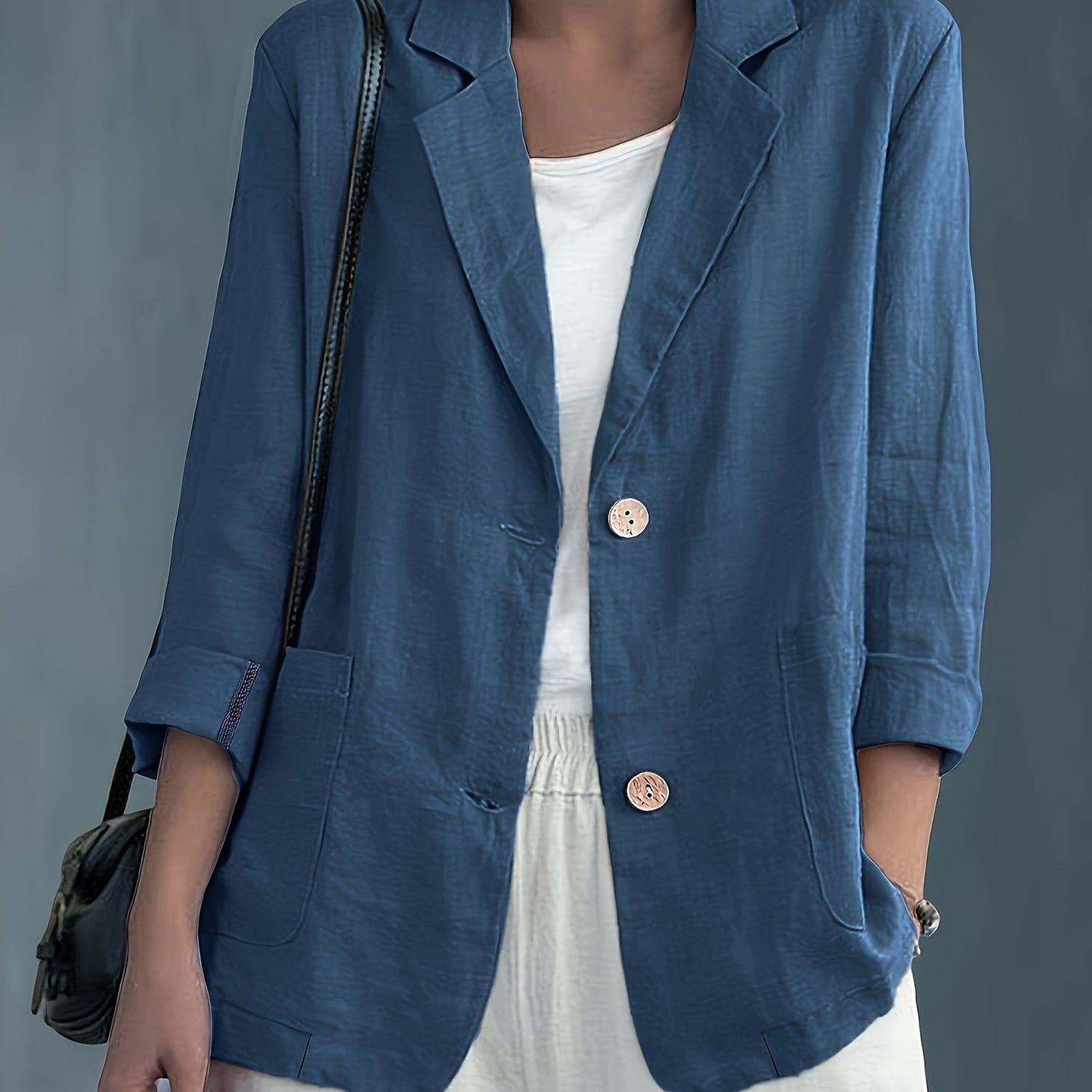 Jayde | Chaqueta Blazer Con Mangas Remangadas Y Bolsillos
