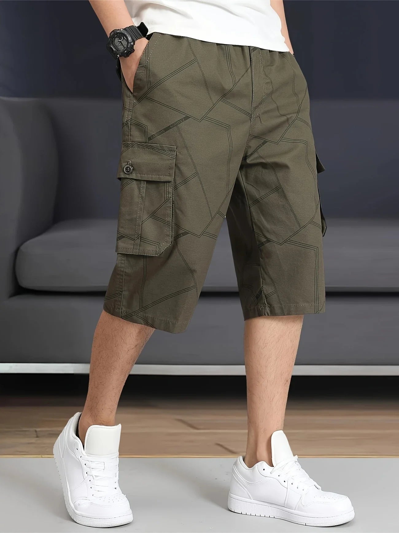 Hazlewood | Bermuda Larga Hombre Cargo Algodón