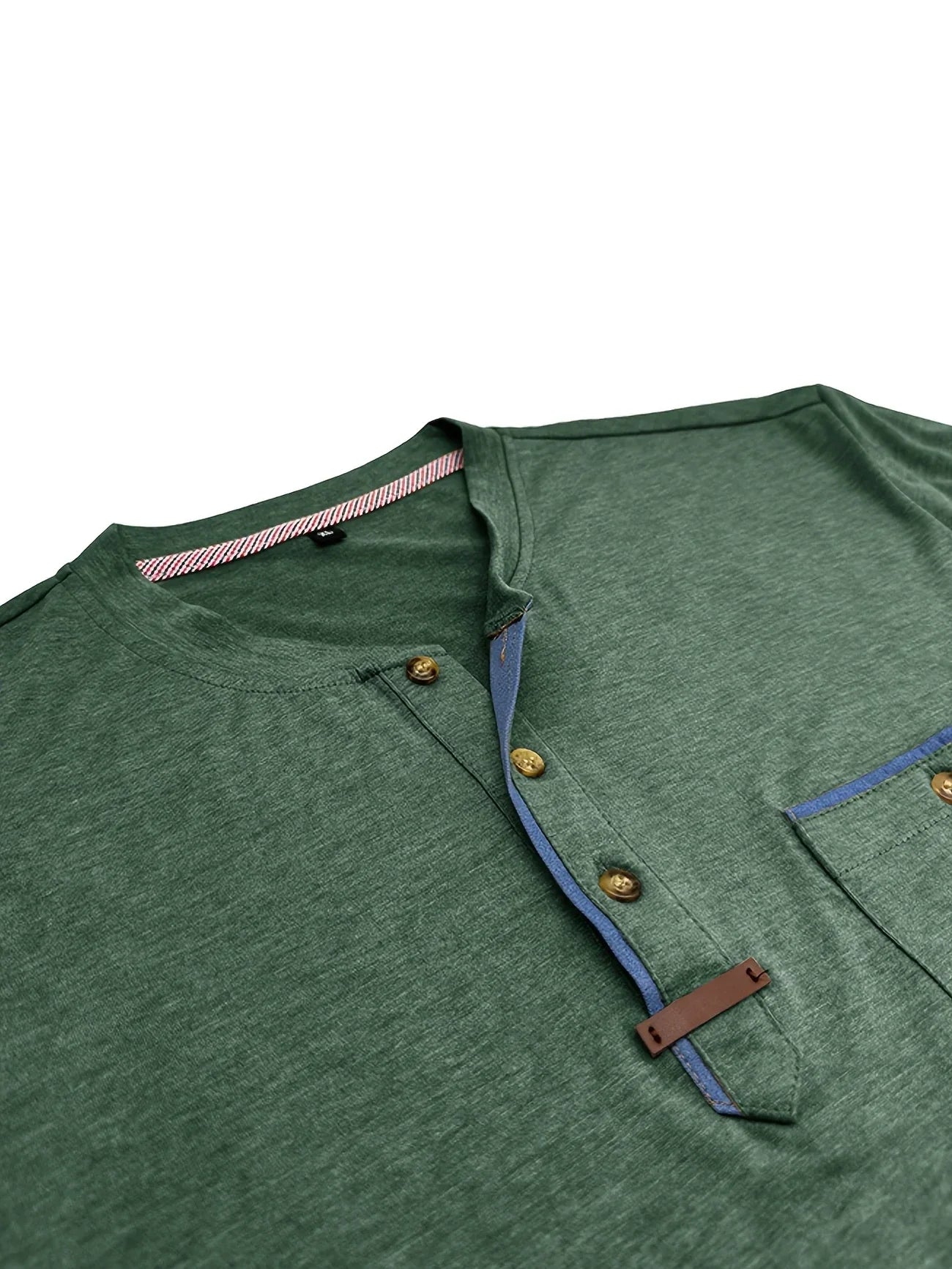 Saxon | Camiseta Henley de Manga Corta con Bolsillo