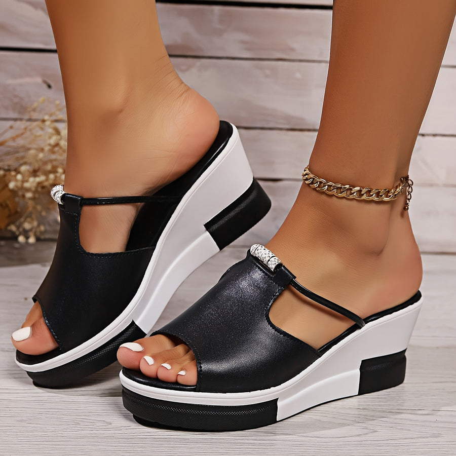 Maresa | Sandalias De Cuña Con Puntera Abierta