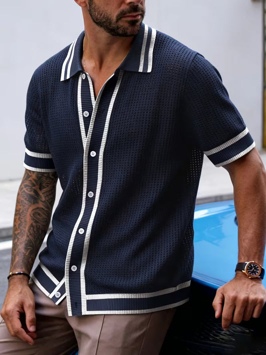Walt | Camisa De Punto de Manga Corta Con Cuello Solapa