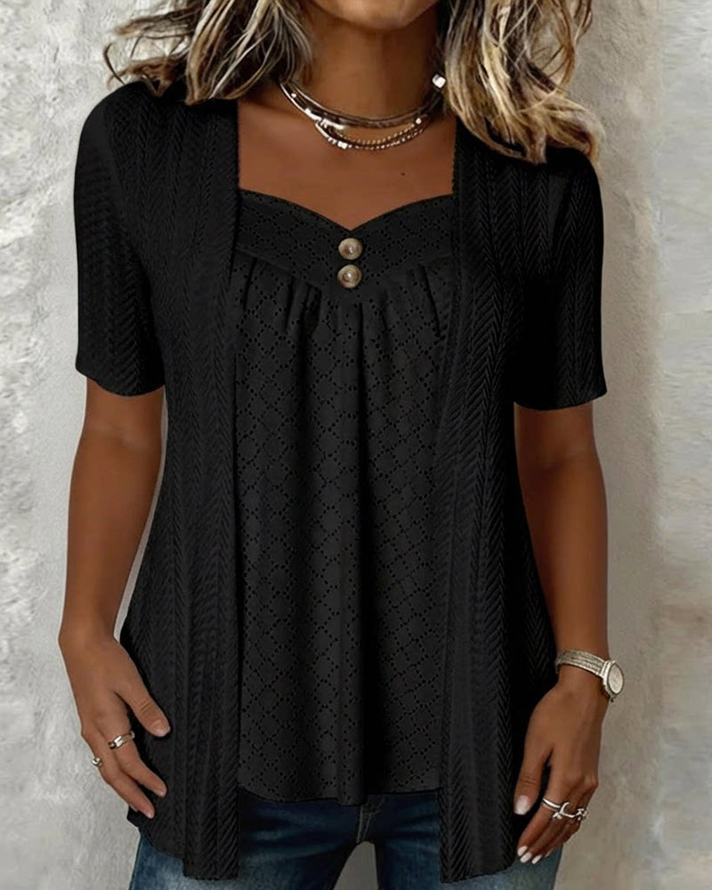 Shilina | Blusa Texturizada con Escote Cuadrado