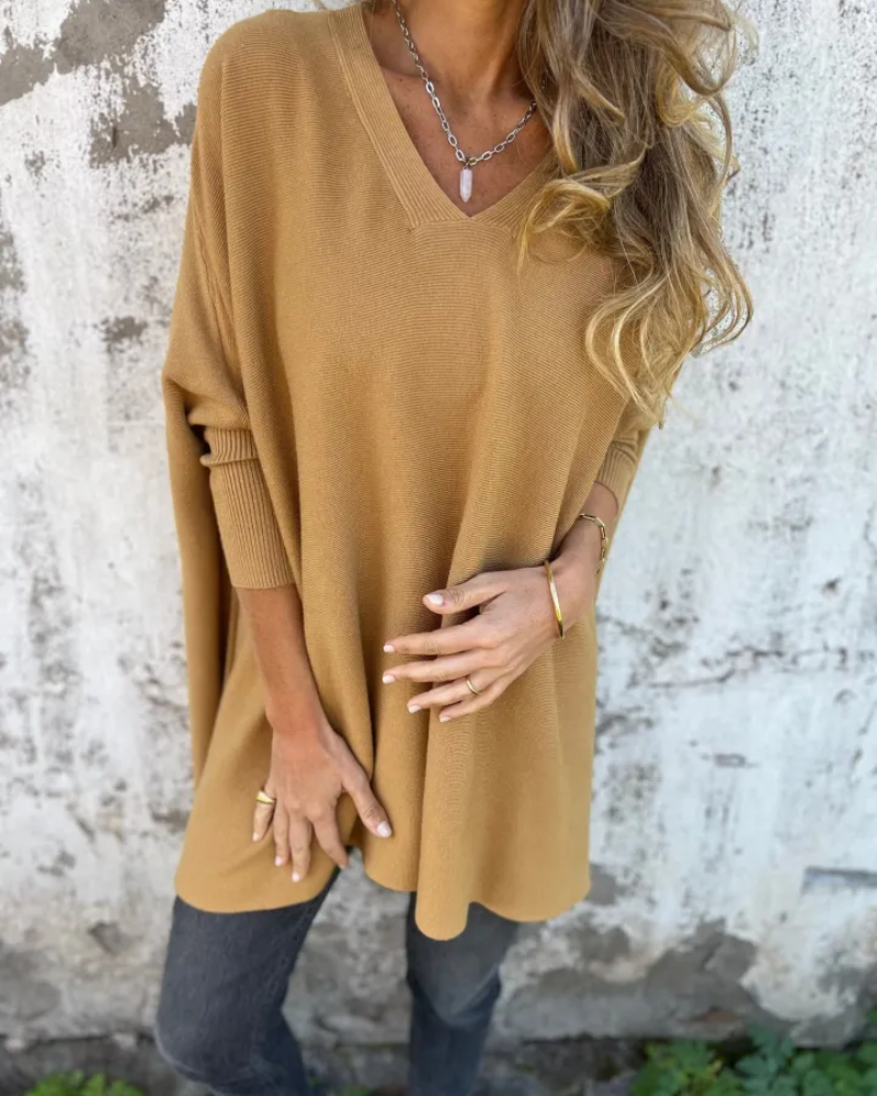 Cathryn | Top De Punto Holgado Con Escote V