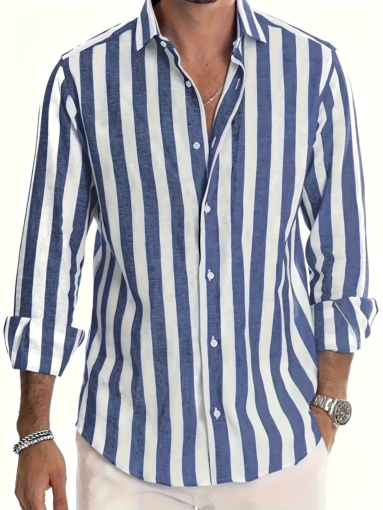 George | Camisa Manga Larga Rayas Verticales