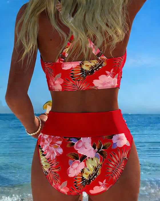 Killiane | Bikini Cruzado De Cintura Alta Con Estampado Floral