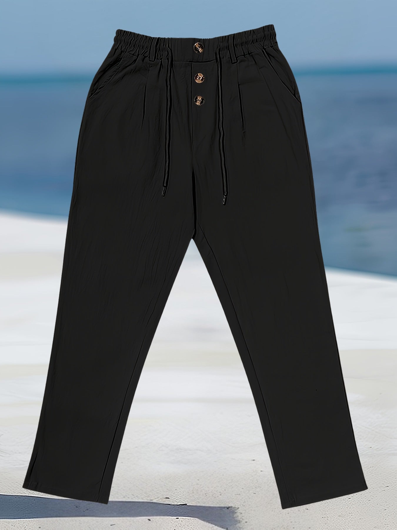 Aznar - Pantalón recto de lino con Cordón