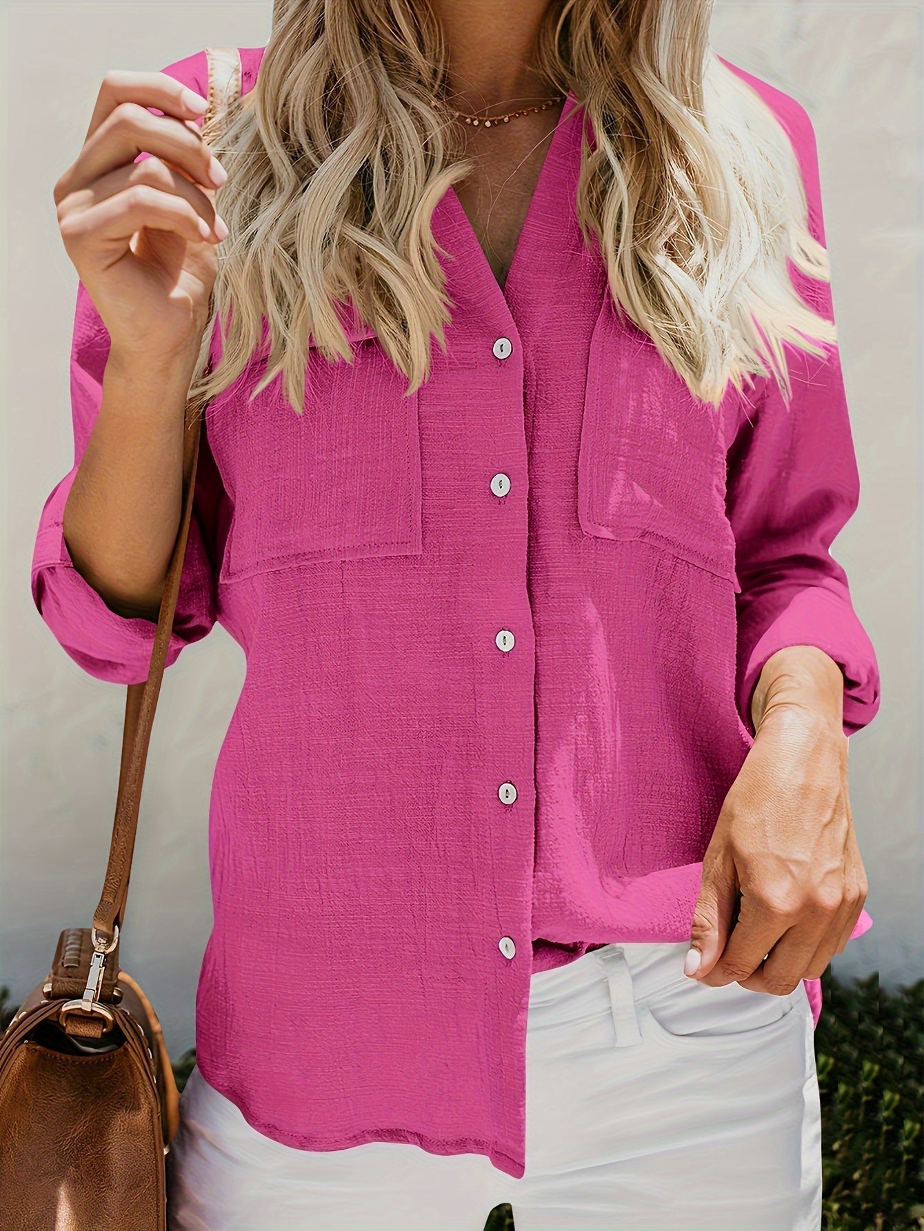 Priscilla | Camisa De Manga Larga Con Botones Y Bolsillos