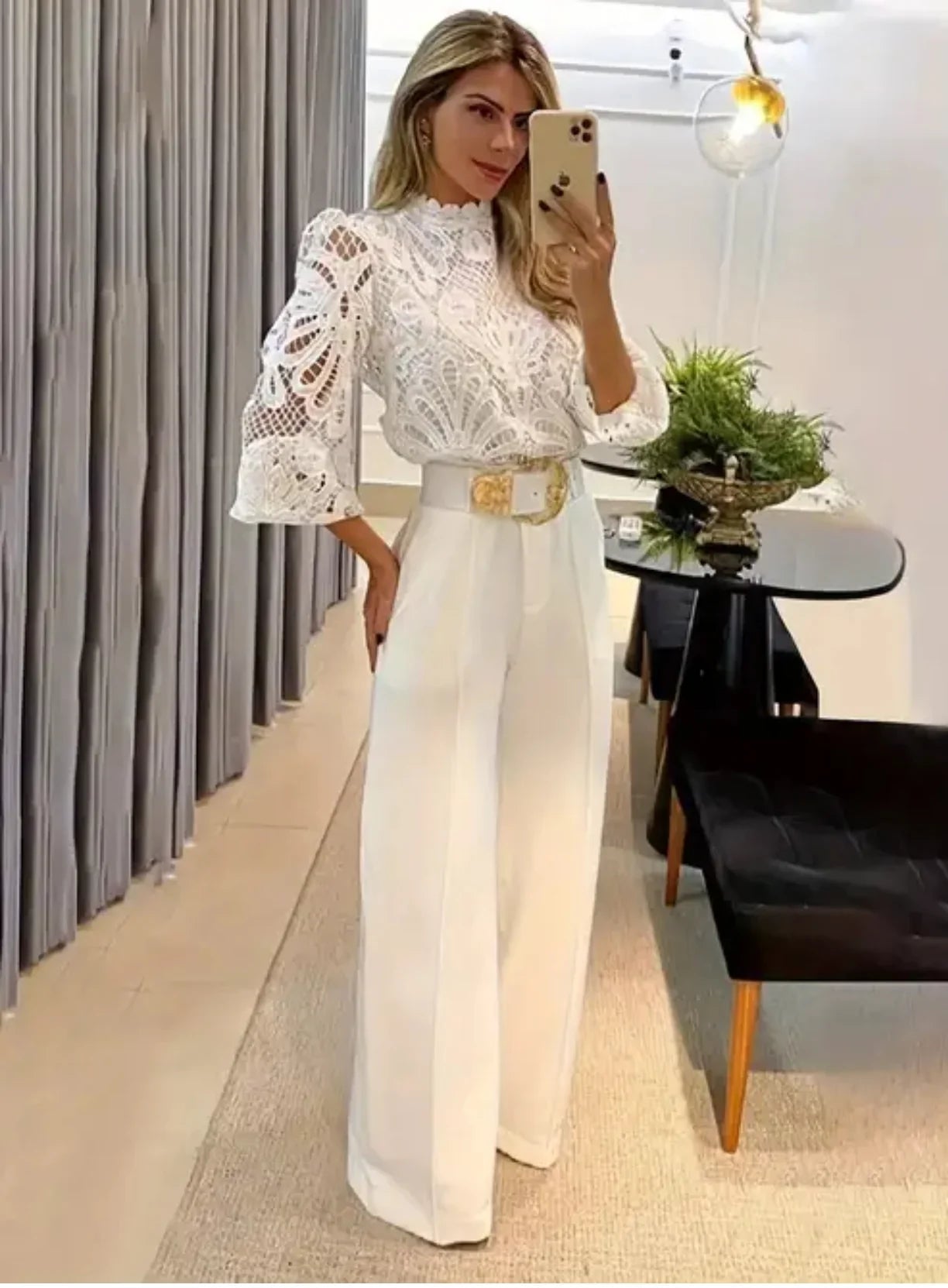 Sherrie | Conjunto De Pantalón De Cintura Alta Y Pierna Ancha