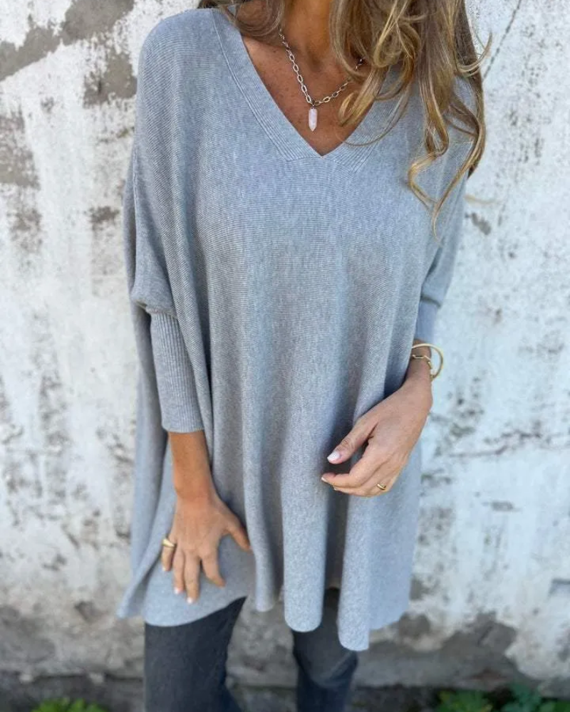 Cathryn | Top De Punto Holgado Con Escote V