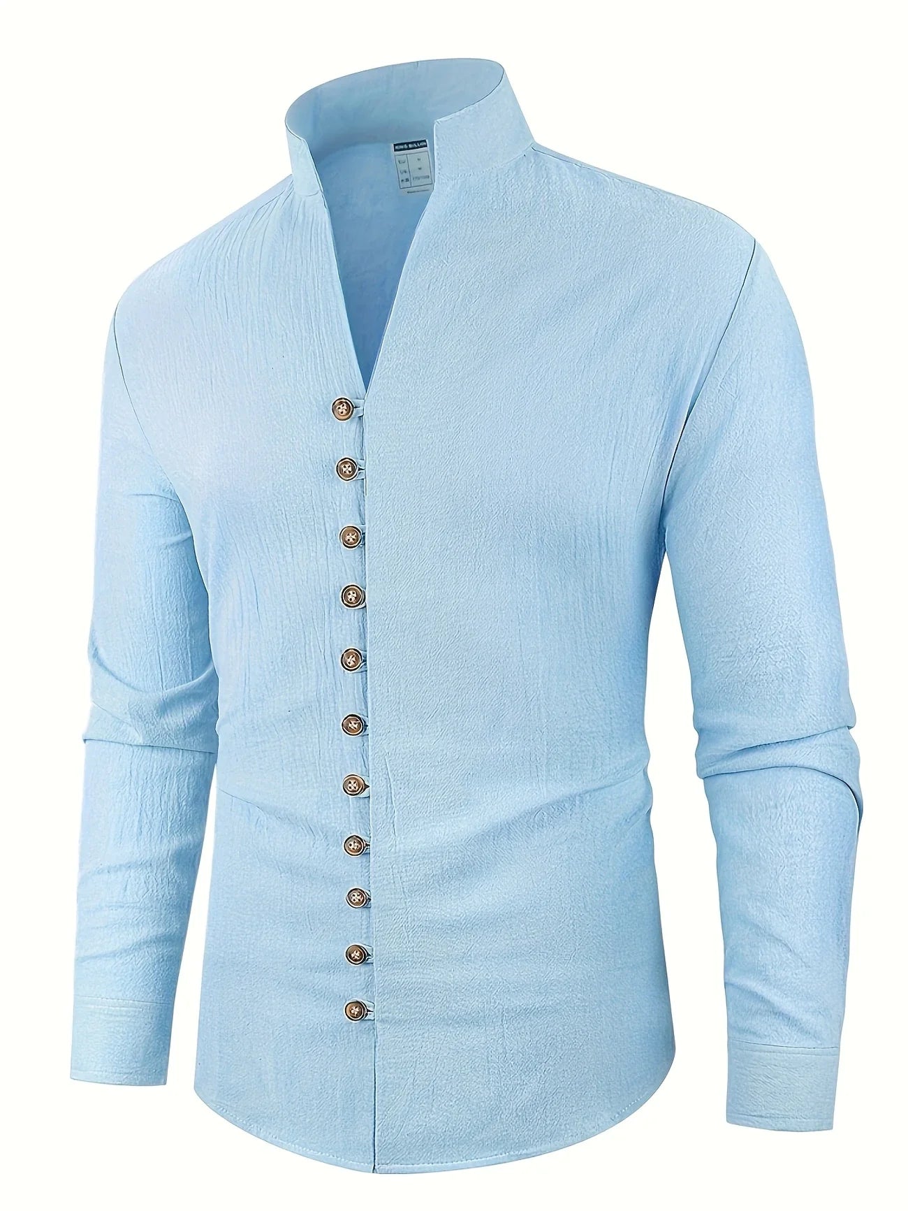 Shayne | Camisa De Hombre Con Cuello Alto Y Botones en La Parte Delantera
