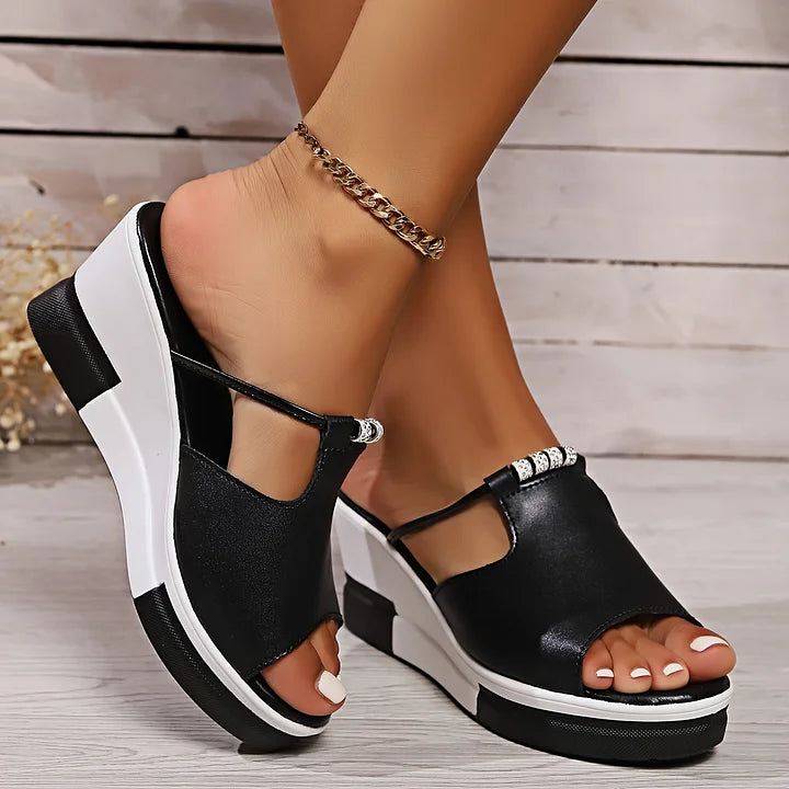 Ronya | Sandalias De Cuña Con Plataforma Y Talón Abierto