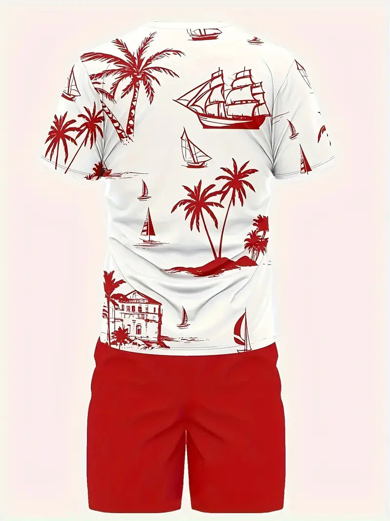 Barea | Conjunto Camiseta Tropical Y Shorts