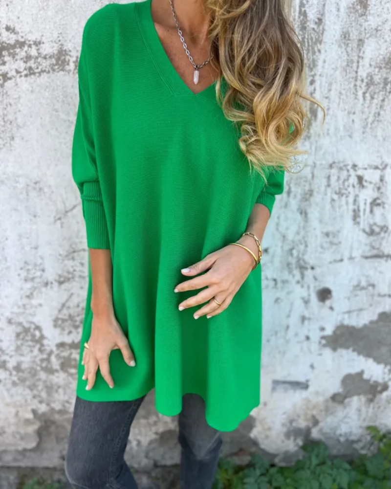 Cathryn | Top De Punto Holgado Con Escote V