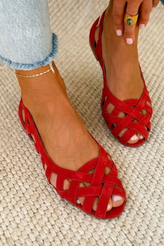 Darsy | Sandalias de Cuña Con Tiras Cruzadas y Puntera Abierta