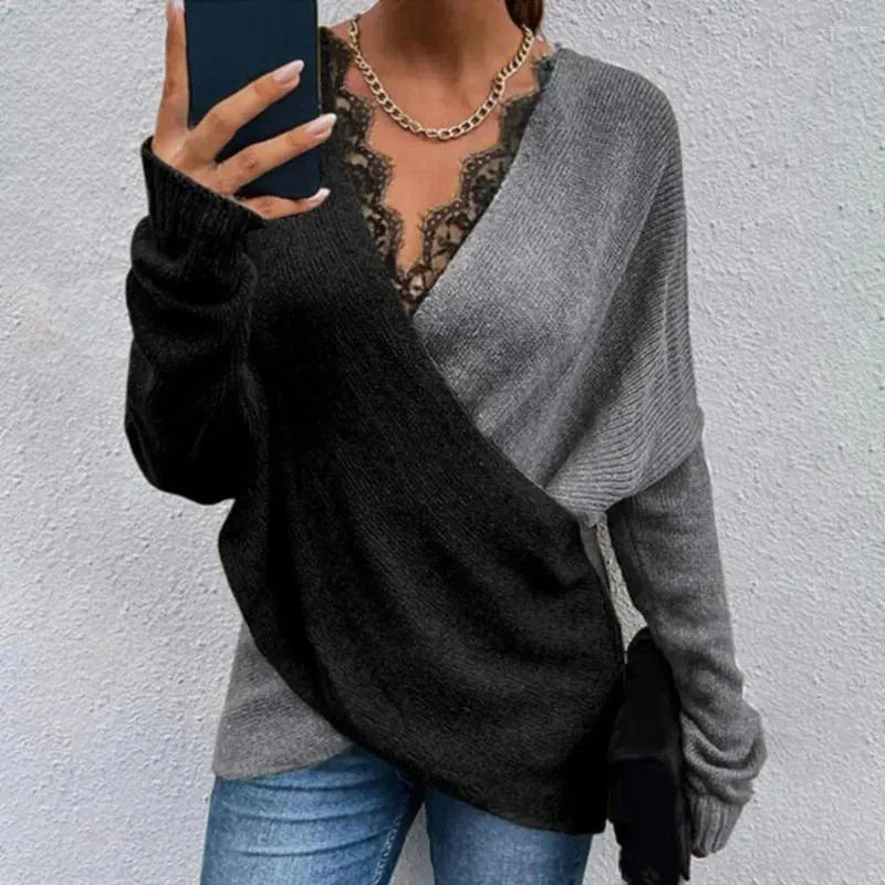 Keira | Jersey Cruzado de Manga Larga y Cuello en V
