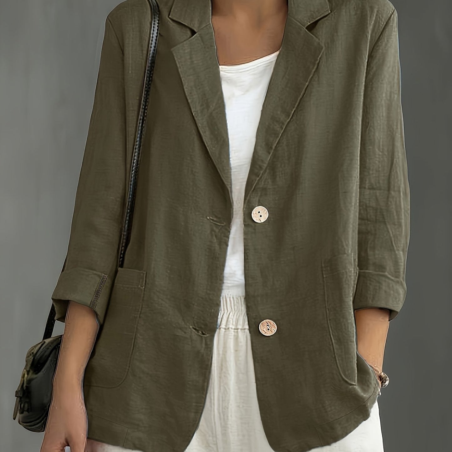 Jayde | Chaqueta Blazer Con Mangas Remangadas Y Bolsillos