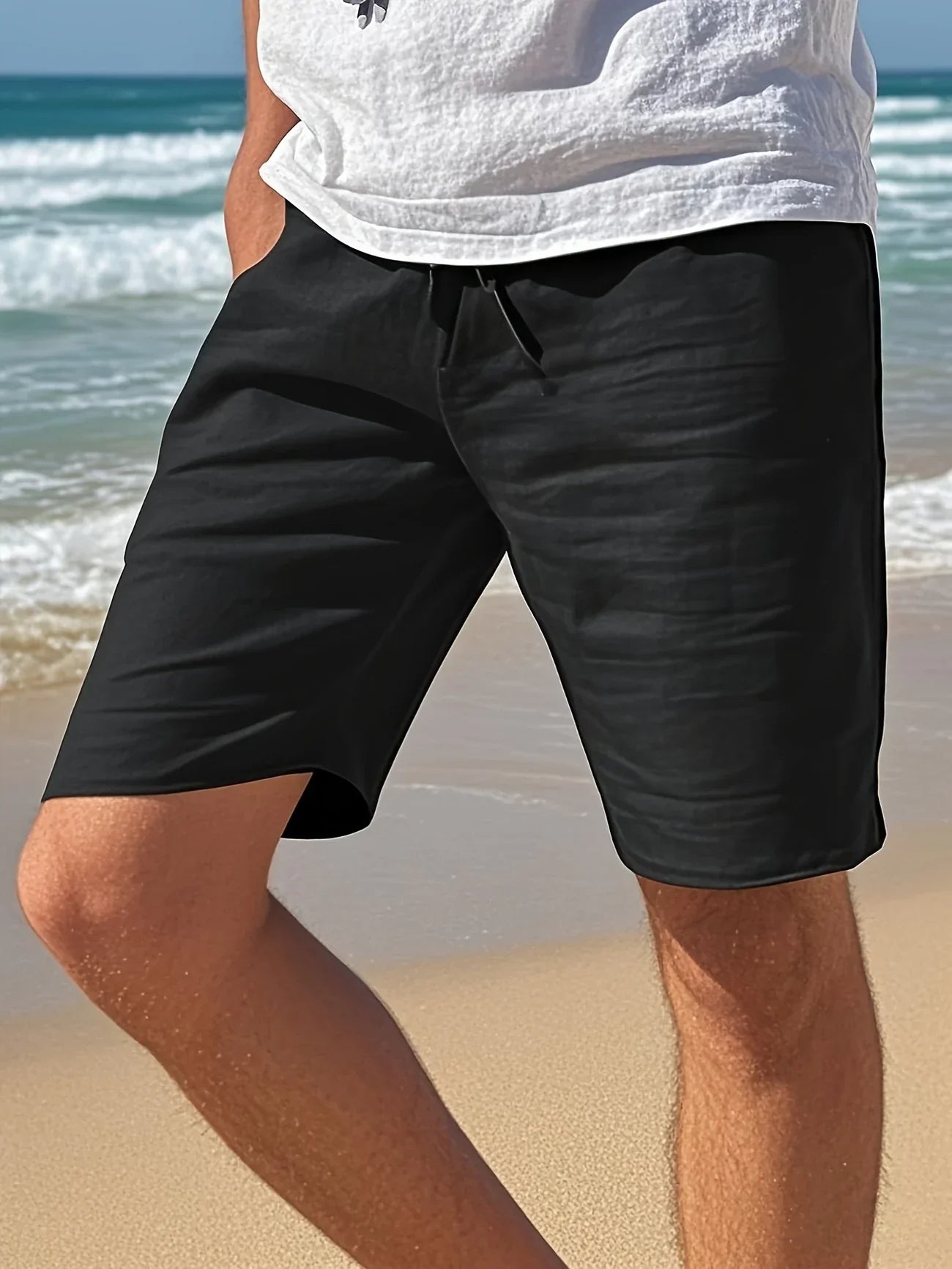 Callan | Pantalones Cortos Informales De Hombre Con Cordón, Hasta La Rodilla