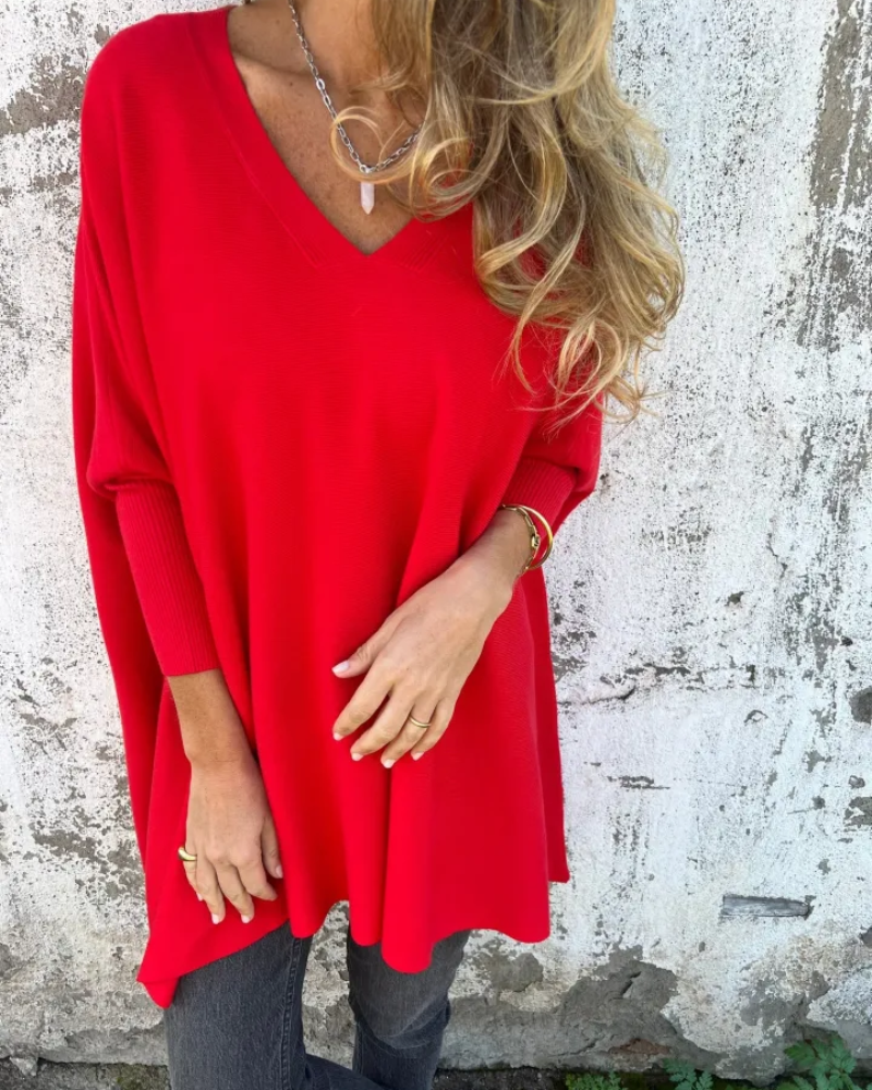 Cathryn | Top De Punto Holgado Con Escote V