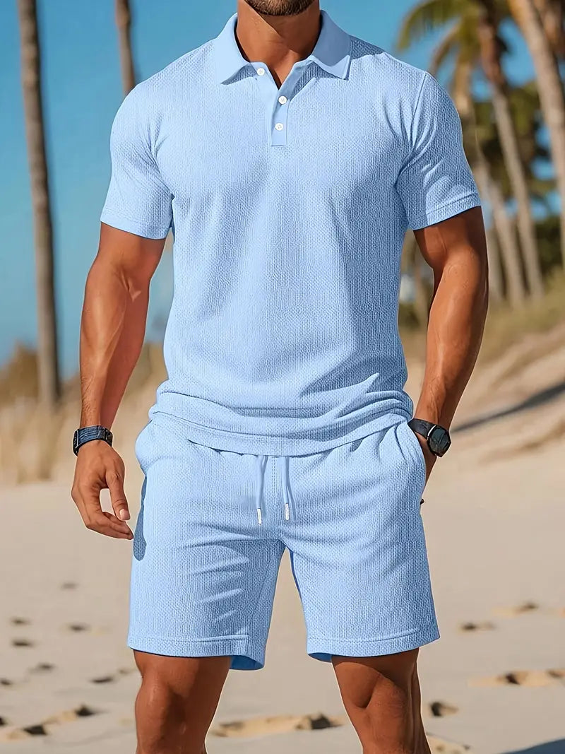Kelvin | Conjunto De Polo Y Pantalones Cortos Con Textura