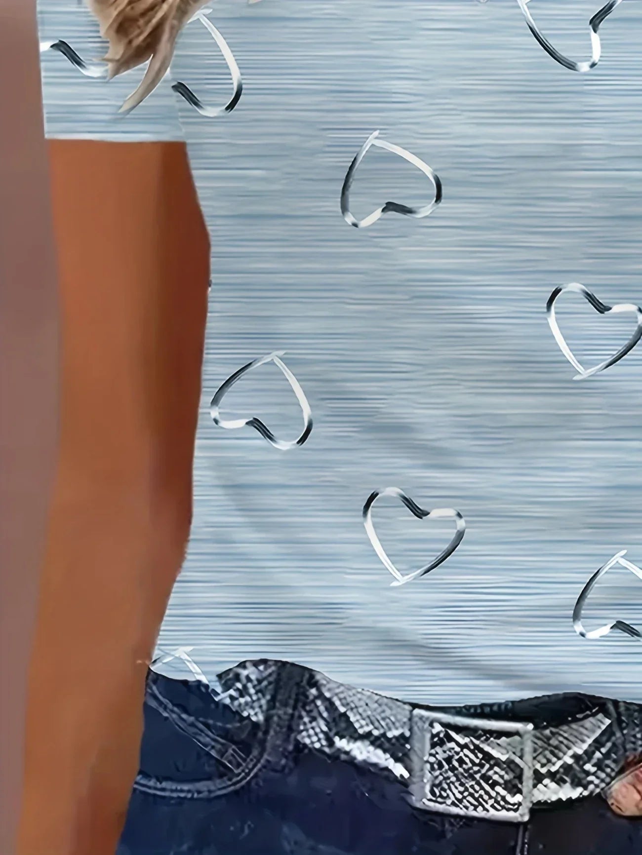 Emlyn | Top De Manga Corta Con Cuello en V Y Estampado De Corazones