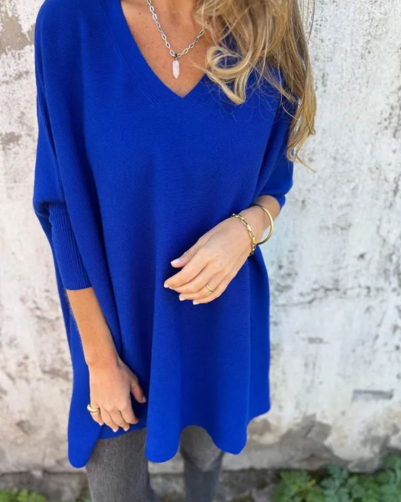 Cathryn | Top De Punto Holgado Con Escote V