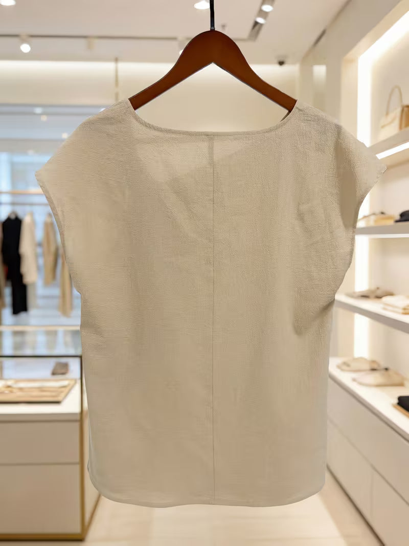 Jovea | Top con cuello atado y mangas cortas