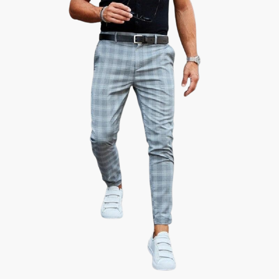 Karey - Pantalones de Corte Ajustado a Cuadros