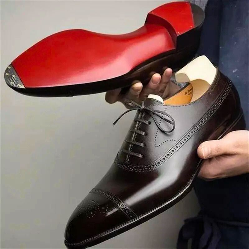 Zydan - Zapatos Oxford De Cuero Con Cordones Y Puntera Reforzada