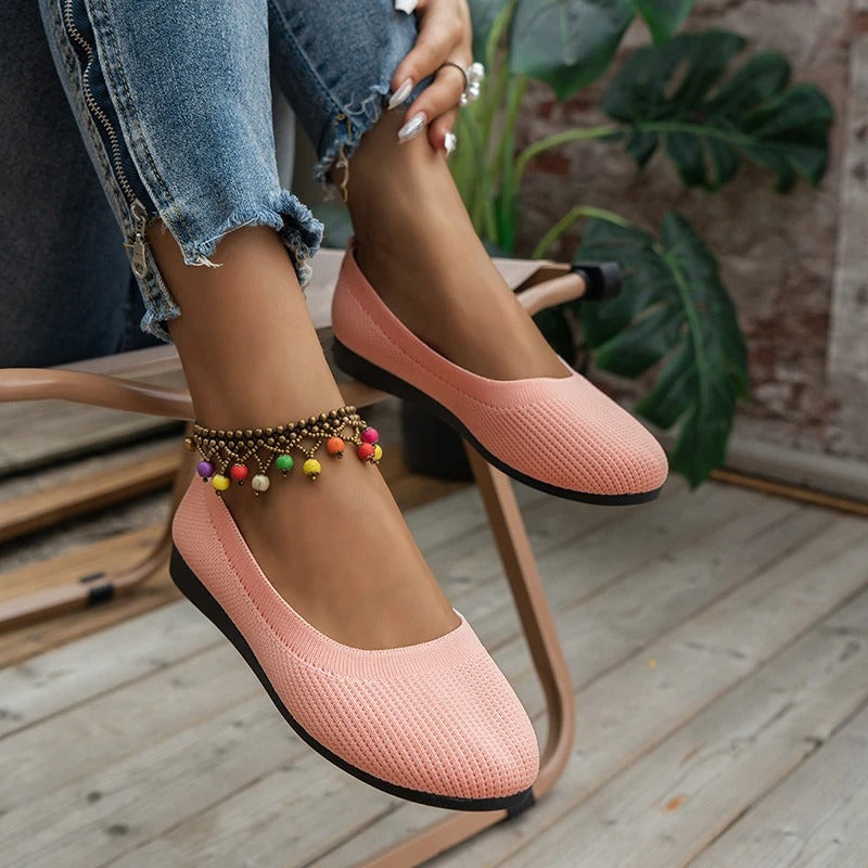 Melania - Bailarinas Sin Cordones de Punto Transpirable con Suela Flexible