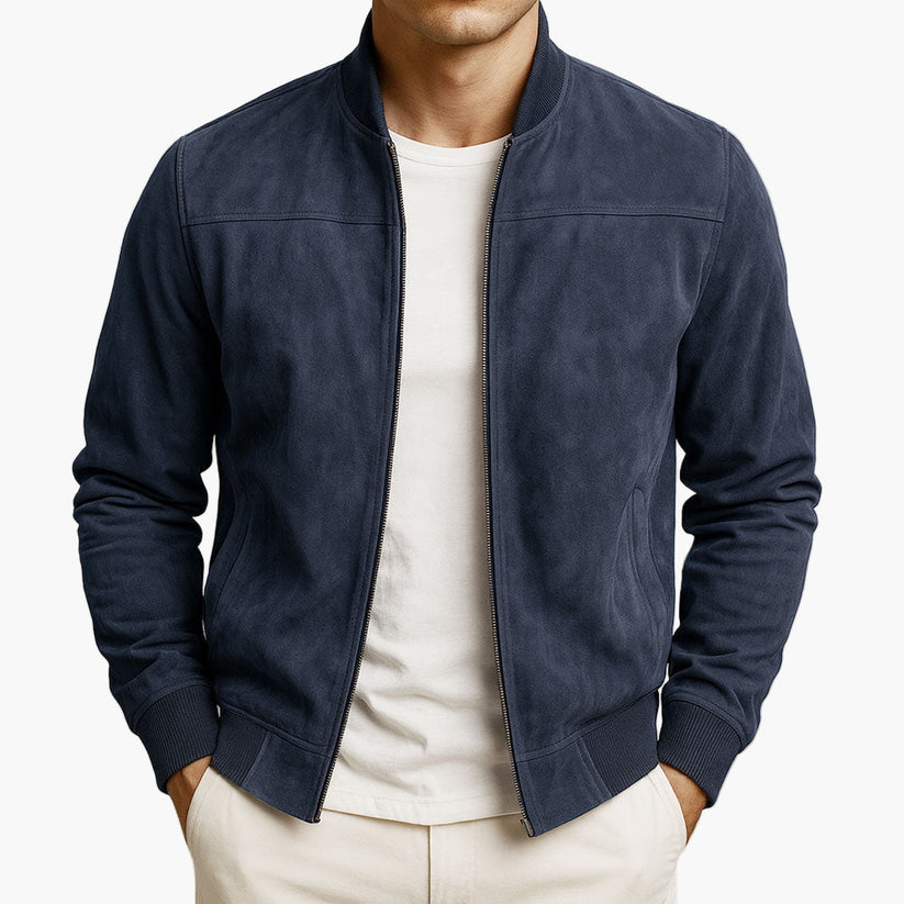 Guenter | Chaqueta estilo ante con cierre frontal