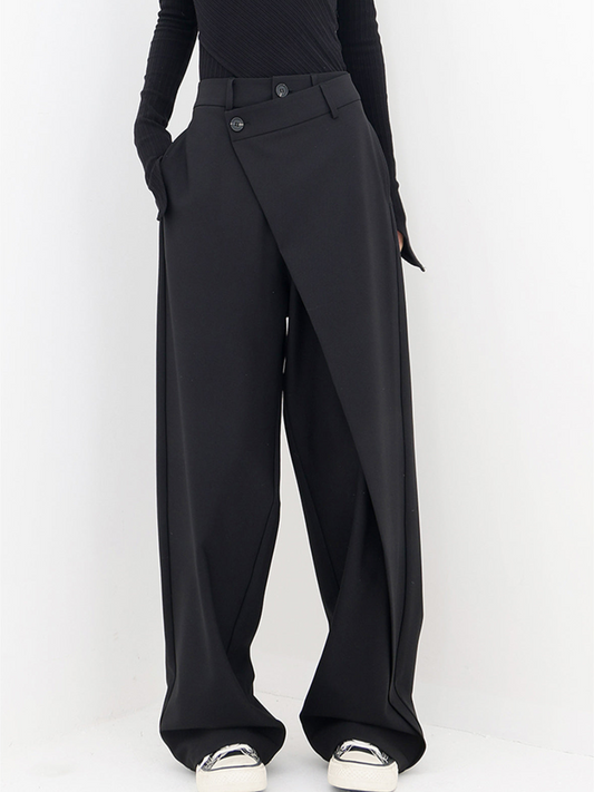 Briia | Pantalones Baggy con Botón en Negro