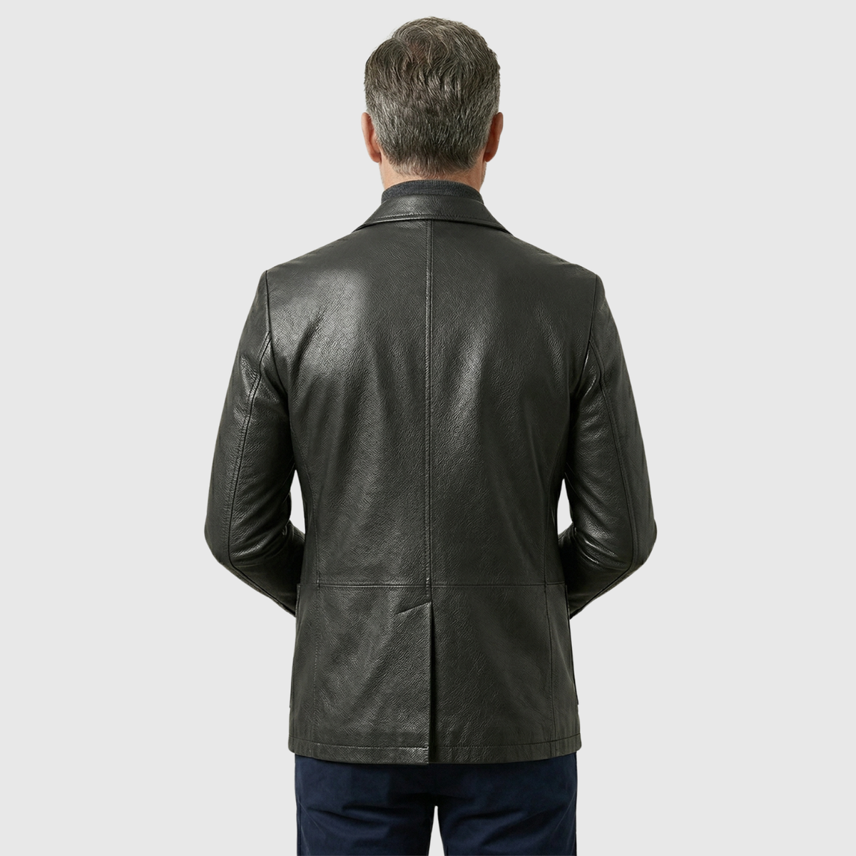Emil | Chaqueta de Cuero Estilo Blazer con Botones