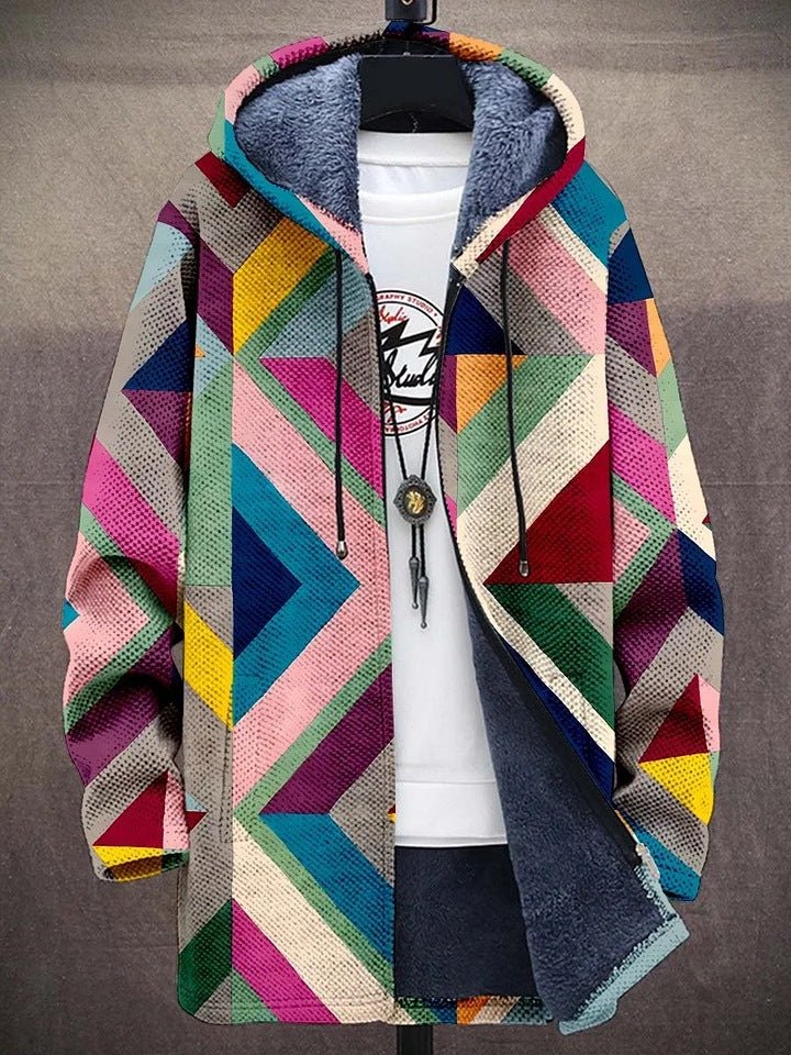 Willem | Chaqueta Con Capucha Y Estampado Geométrico en Bloques De Color
