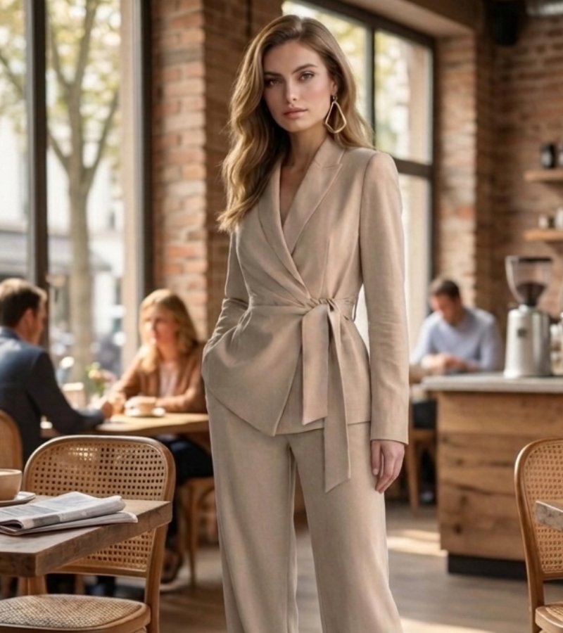 Asya | Conjunto de Blazer Cruzado y Pantalón
