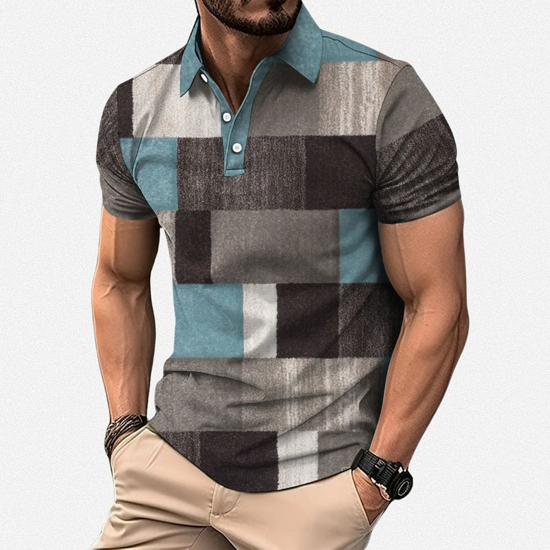 Gasan - Polo De Manga Corta Con Diseño Patchwork Multicolor