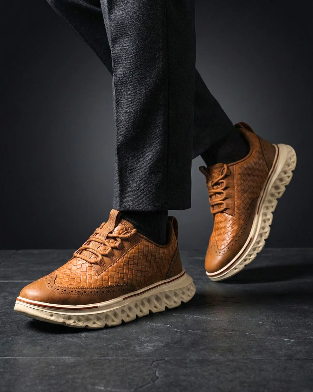 Kremer - Zapatillas Deportivas Informales con Cordones y Tejido Trenzado